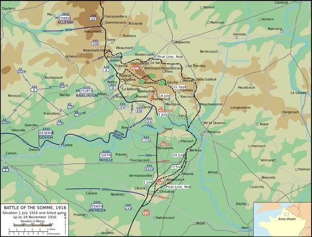 Map July 1916